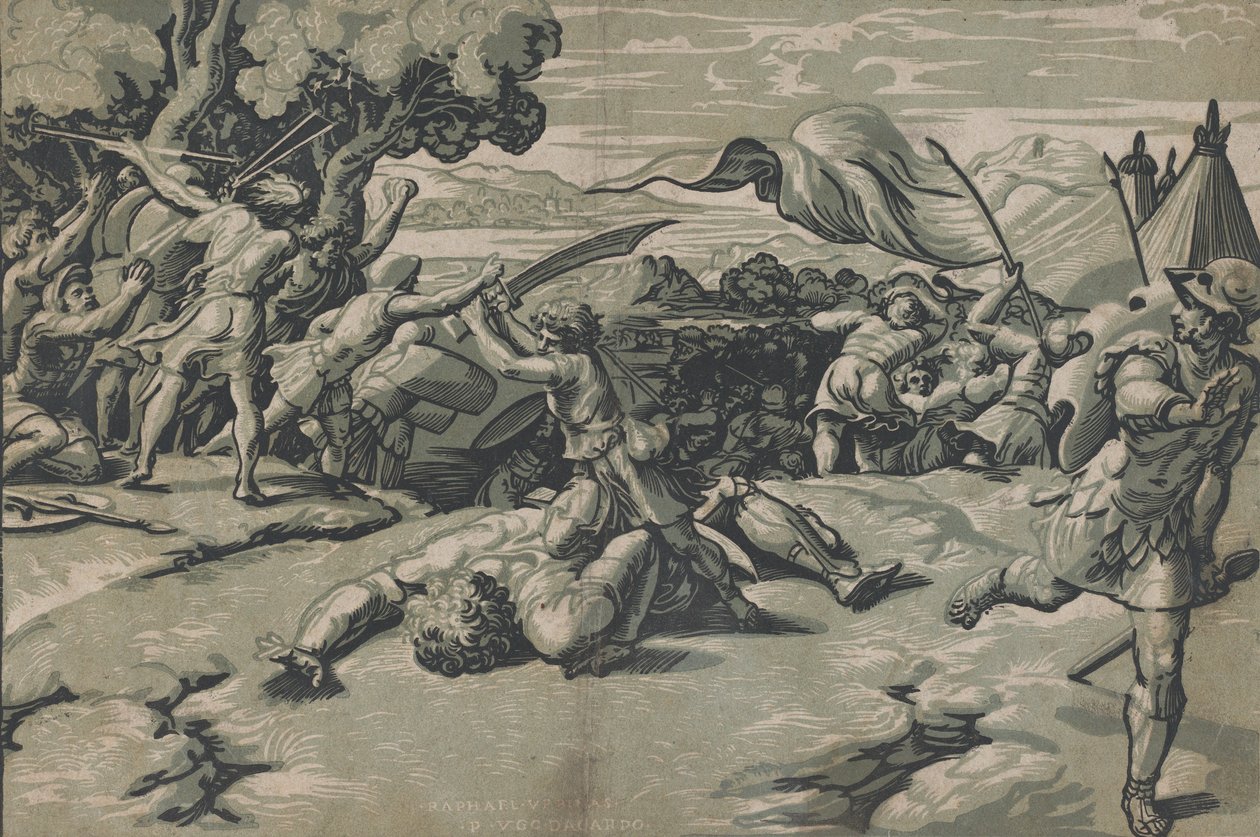 David ve Goliath, yaklaşık. 1520-27. by Ugo da Carpi