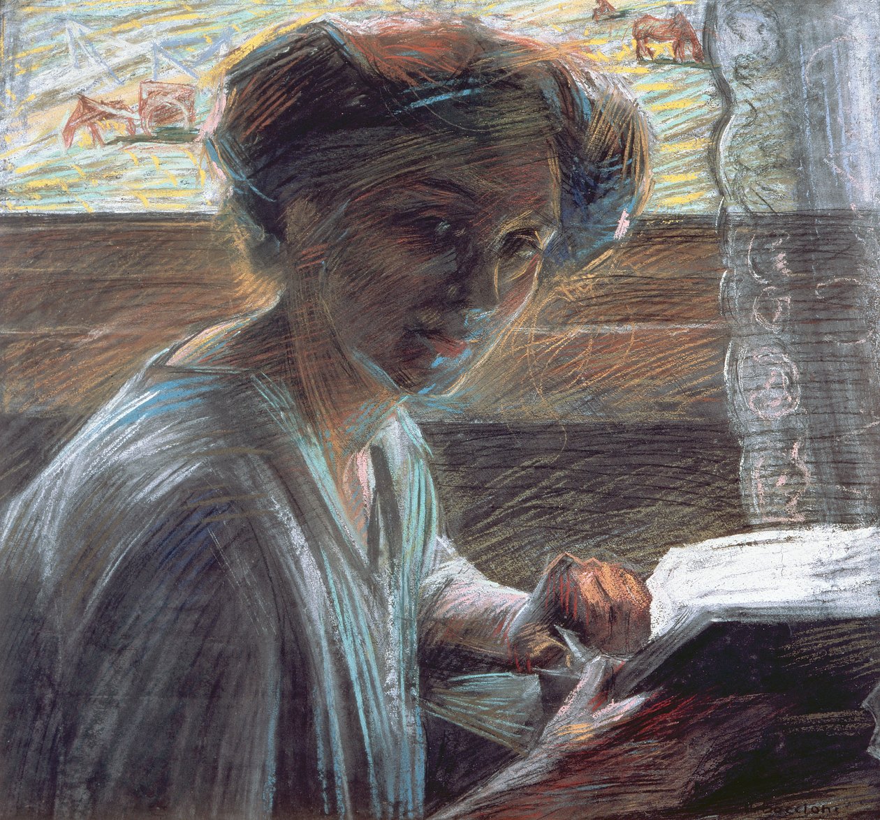Kadın Okuma, 1909 by Umberto Boccioni