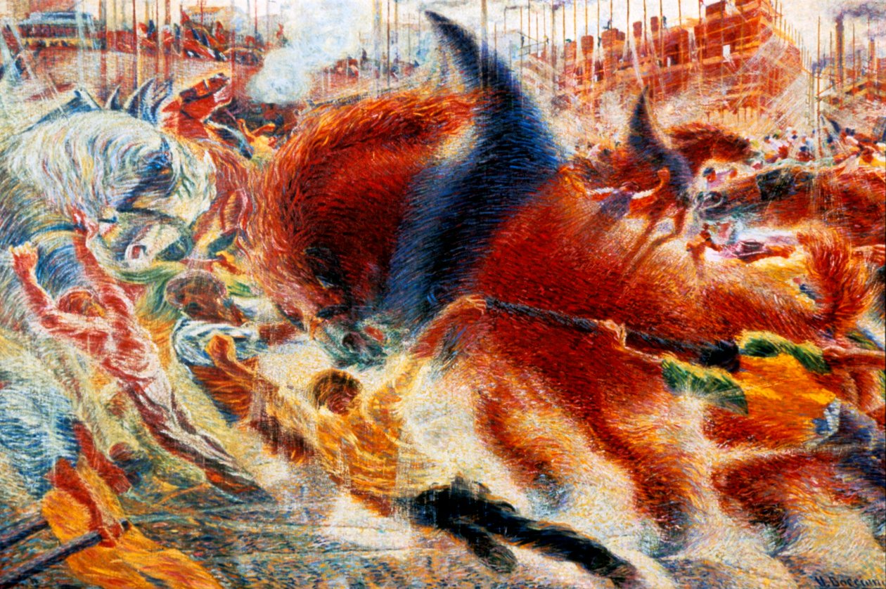 Şehir Yükseliyor, 1911. by Umberto Boccioni