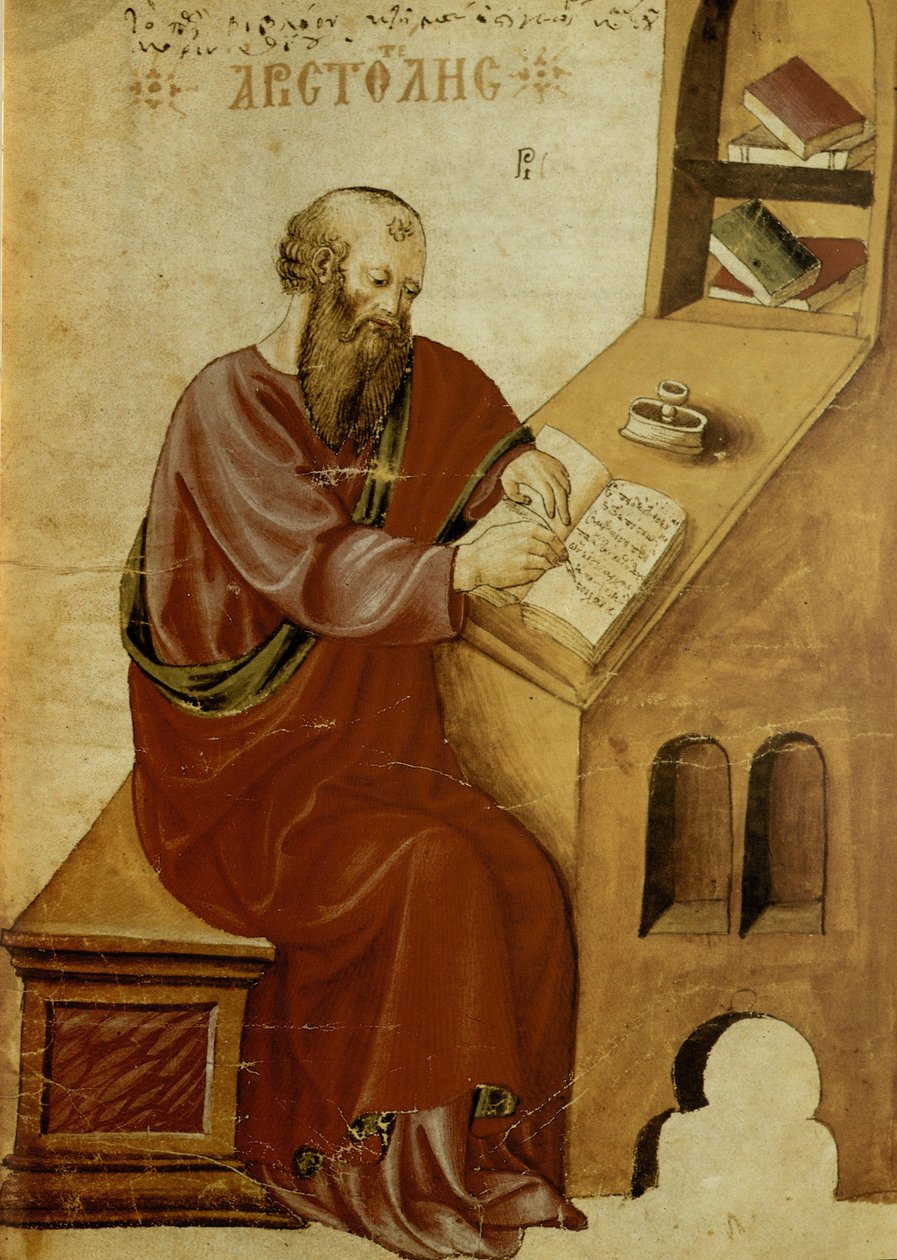 Aristoteles yazı masasında by Unbekannt Unbekannt