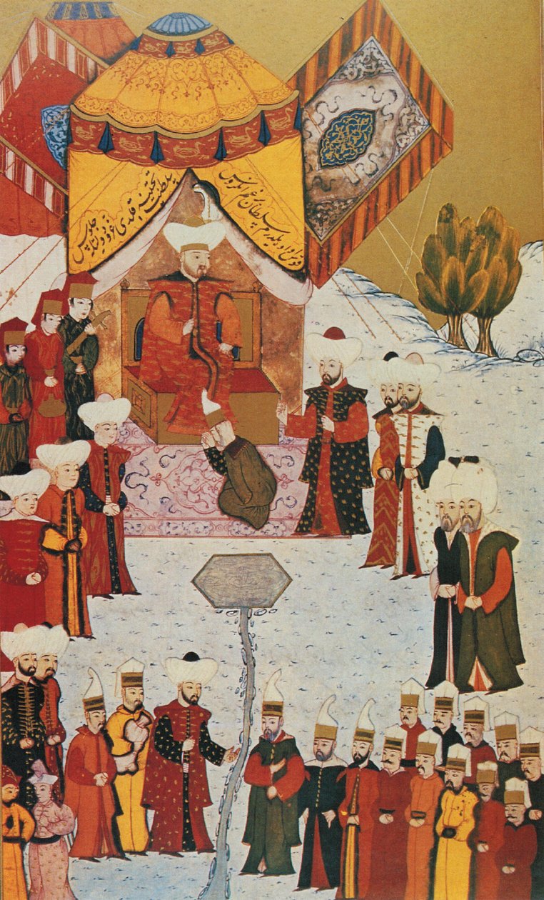 Bayezit padişah ilan edildi - 15. yüzyıl minyatürü by Unbekannt Unbekannt