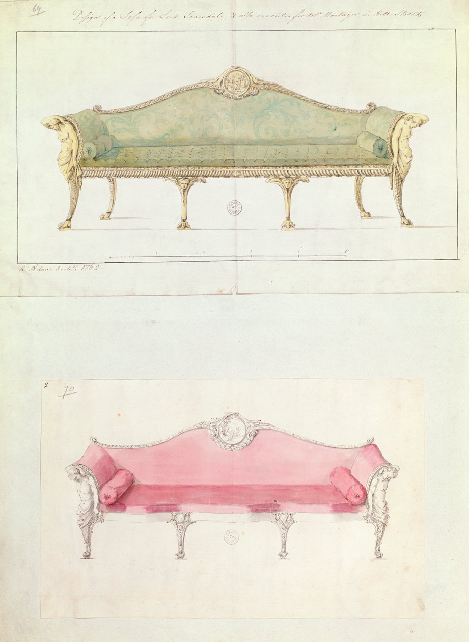 Robert Adam tarafından tasarlanan kanepe, 1770