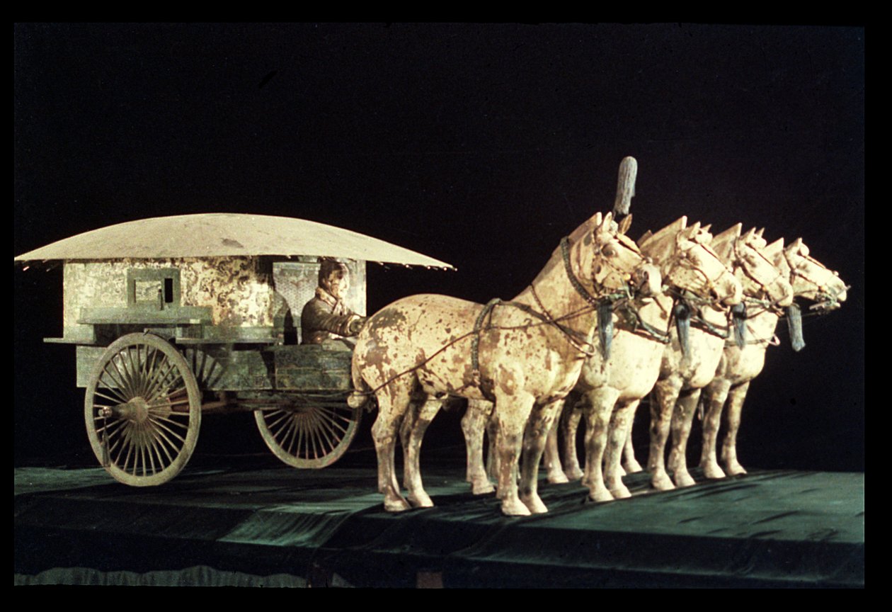 Terracotta Ordusu, Qin Hanedanlığı, MÖ 210; atlar ve araba by Unbekannt Unbekannt