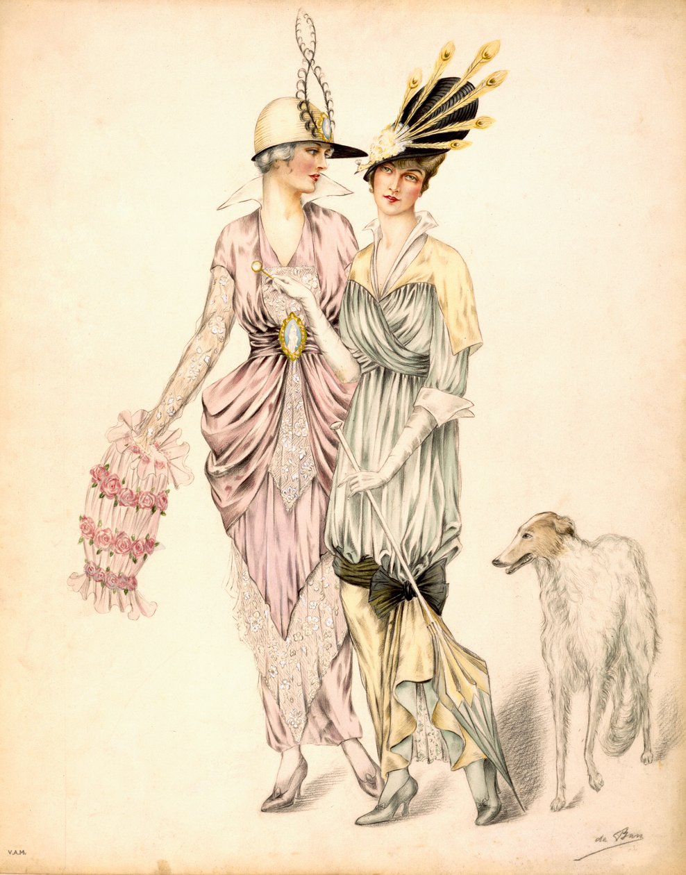 Goodwood Yarışları için iki elbise, c.1920 by Unbekannt Unbekannt