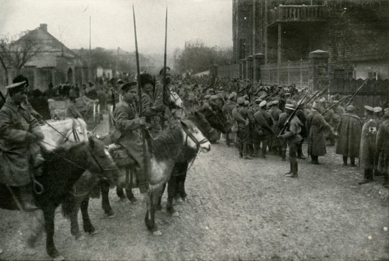 Bir Kazak Devriyesi ve Rus Piyade, 1919. by Unbekannt