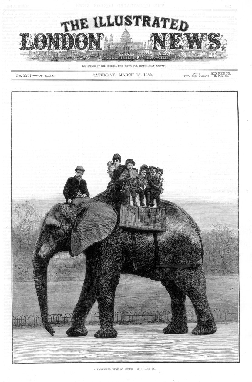 Jumbo'da Bir Veda Gezisi, Londra Hayvanat Bahçesi, 1882 by Unbekannt