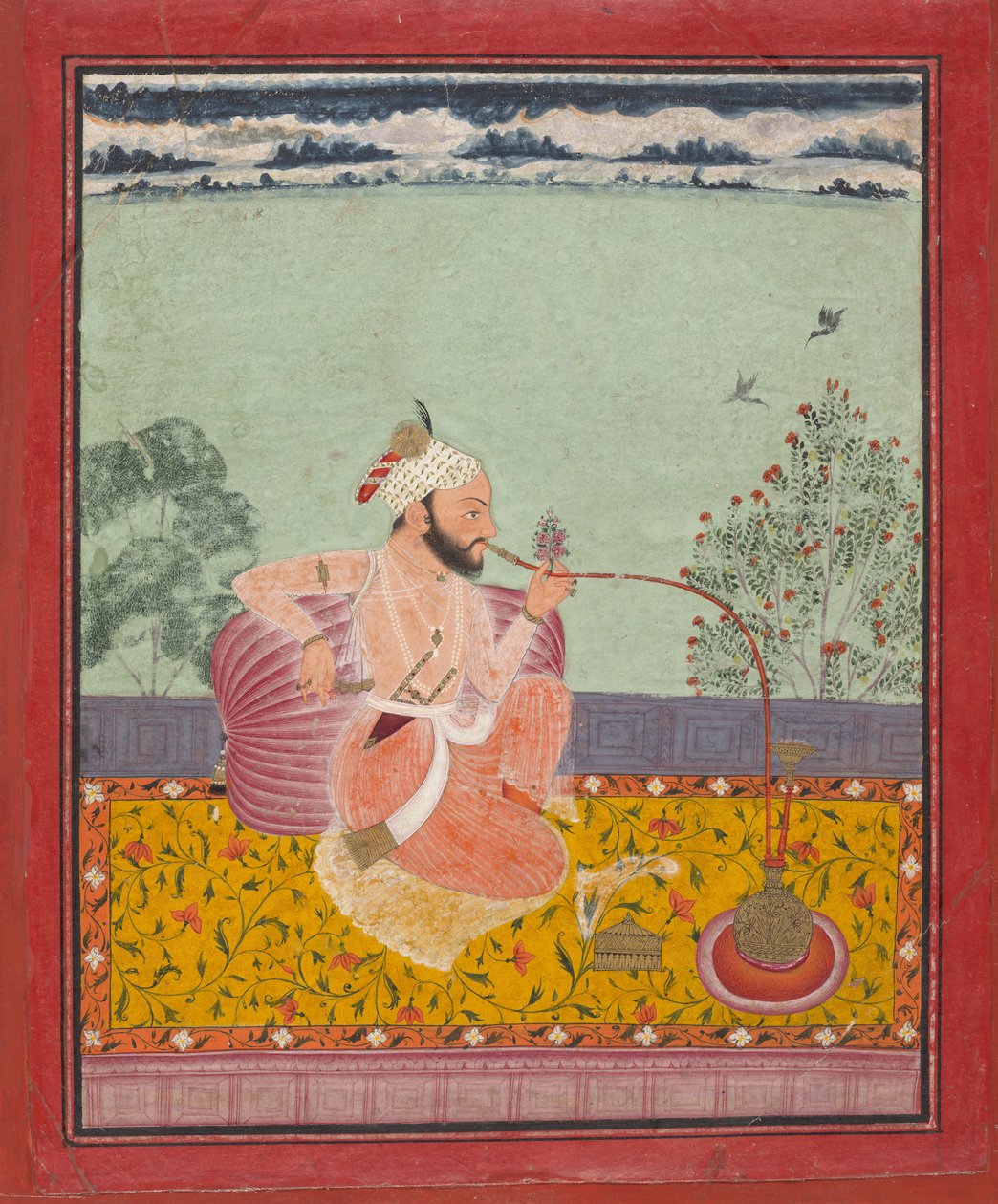 Nargile İçen Bir Raja, ca. 1690-1710. by Unbekannt
