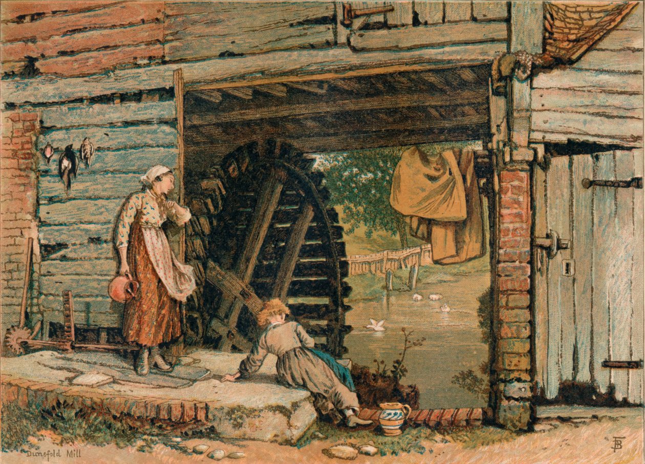 Bir Surrey Su Değirmeni, 19. yüzyılın ortalarında. by Unbekannt