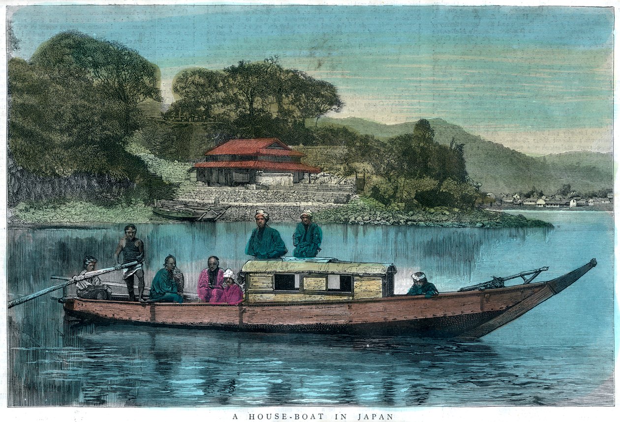 Japonya'da bir tekne evi, 1888 by Unbekannt