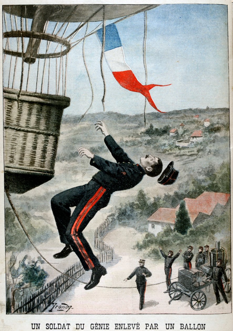 Balonla havada taşınan bir asker, 1901 by Unbekannt