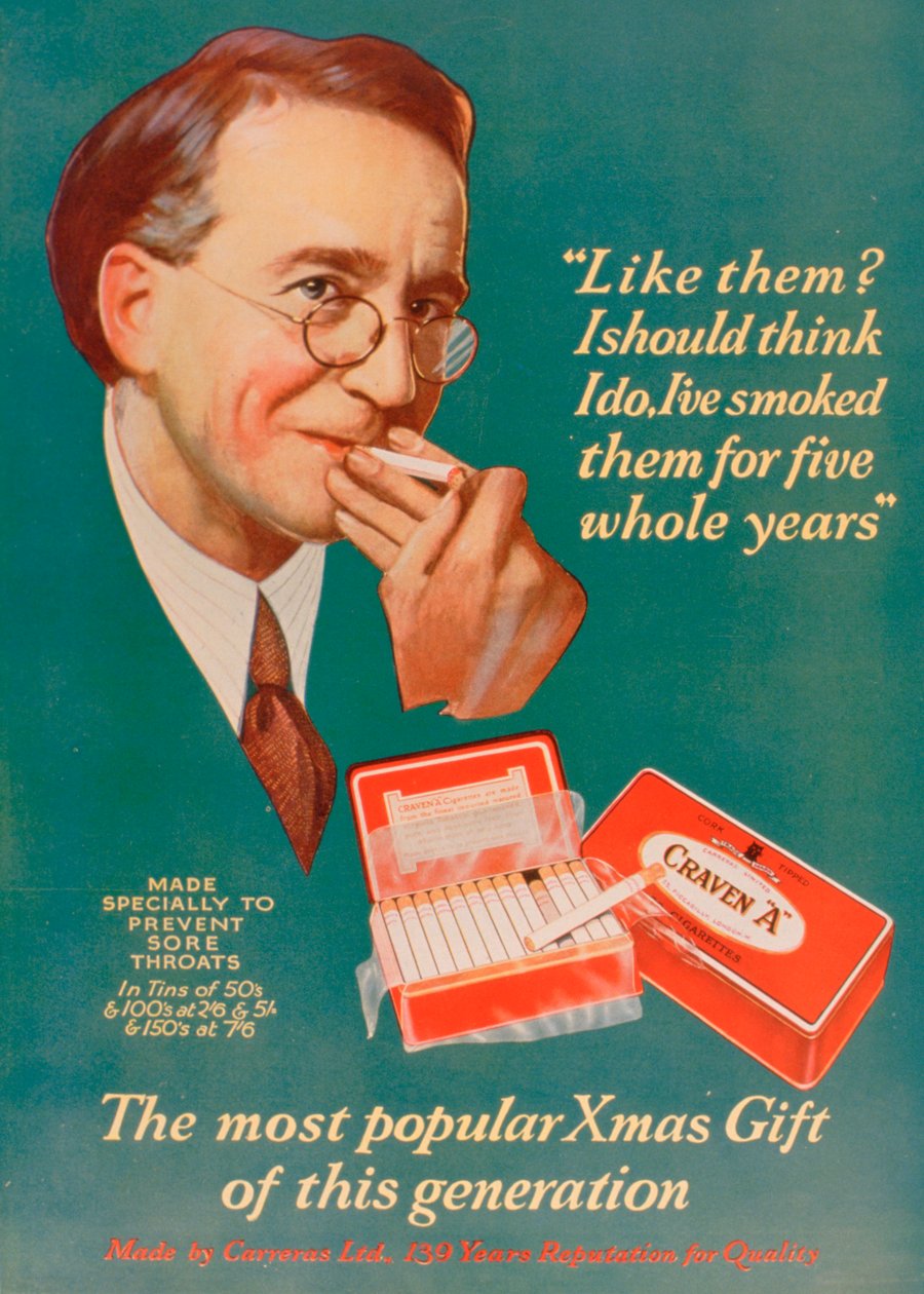 Craven A sigaraları için reklam, 1927 by Unbekannt