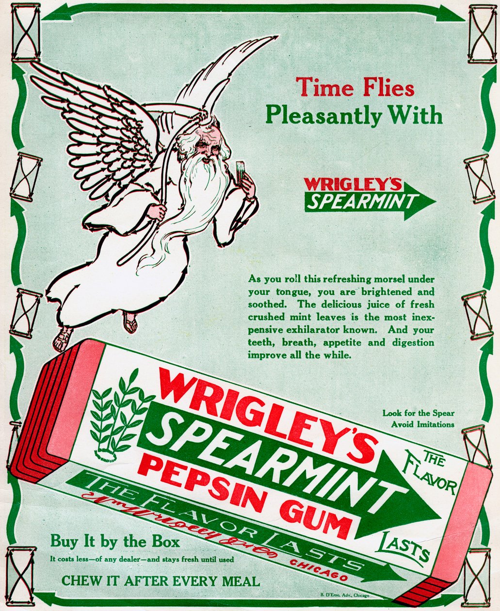 Wrigleys Spearmint Pepsin Gum için Reklam, 1913 by Unbekannt