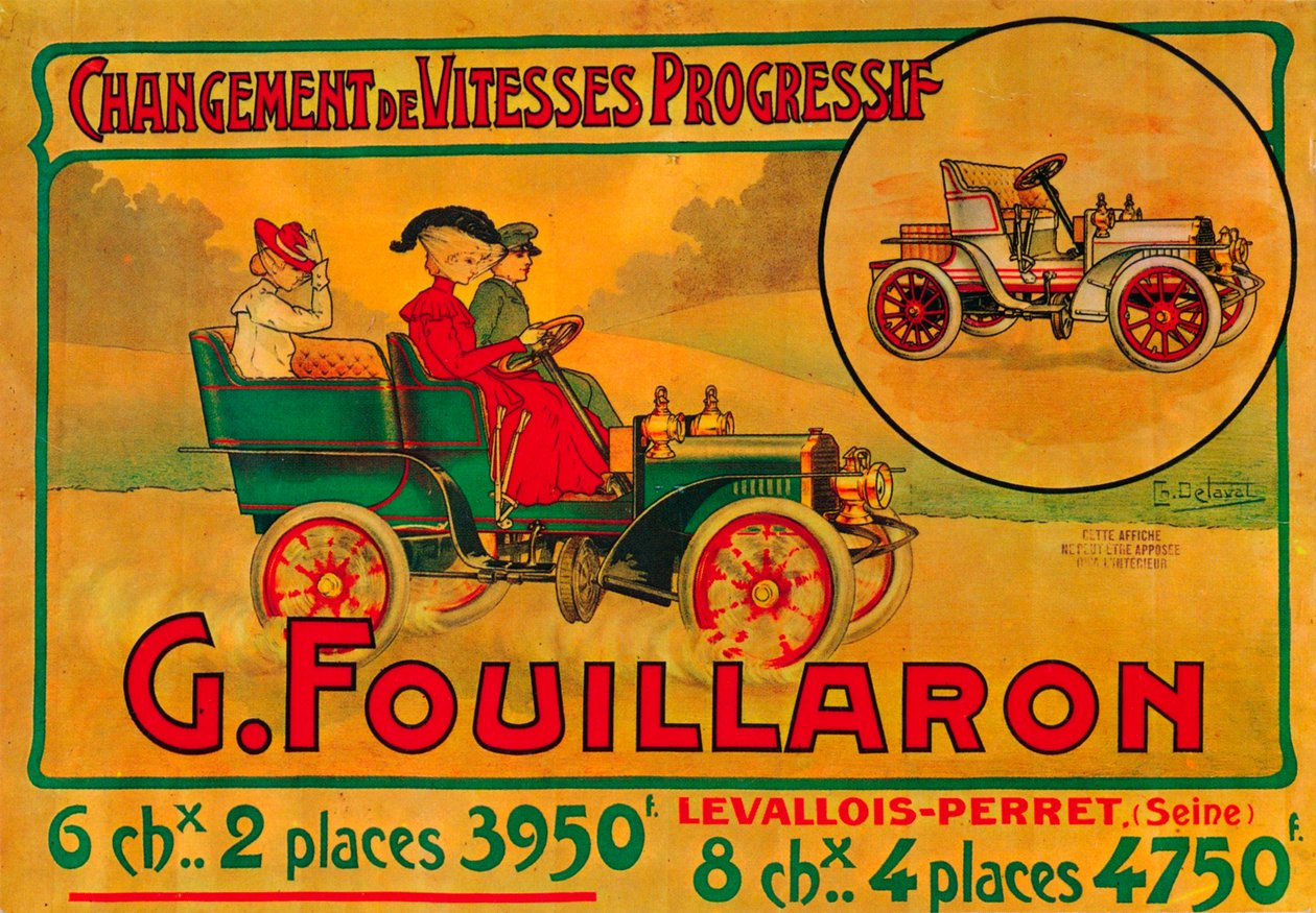 Fouillaron arabaları için reklam, c1900
