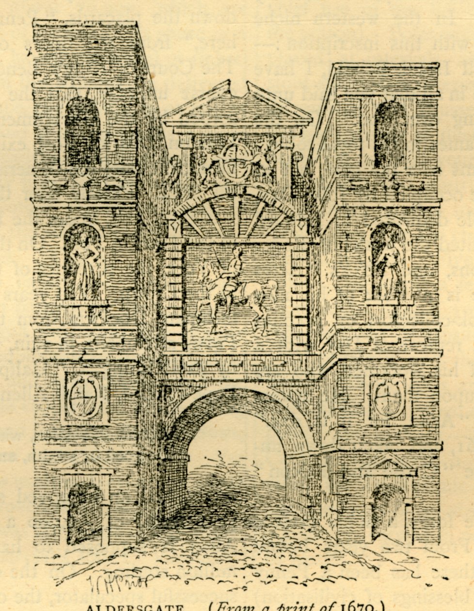 Aldersgate, 1670, c1872. by Unbekannt