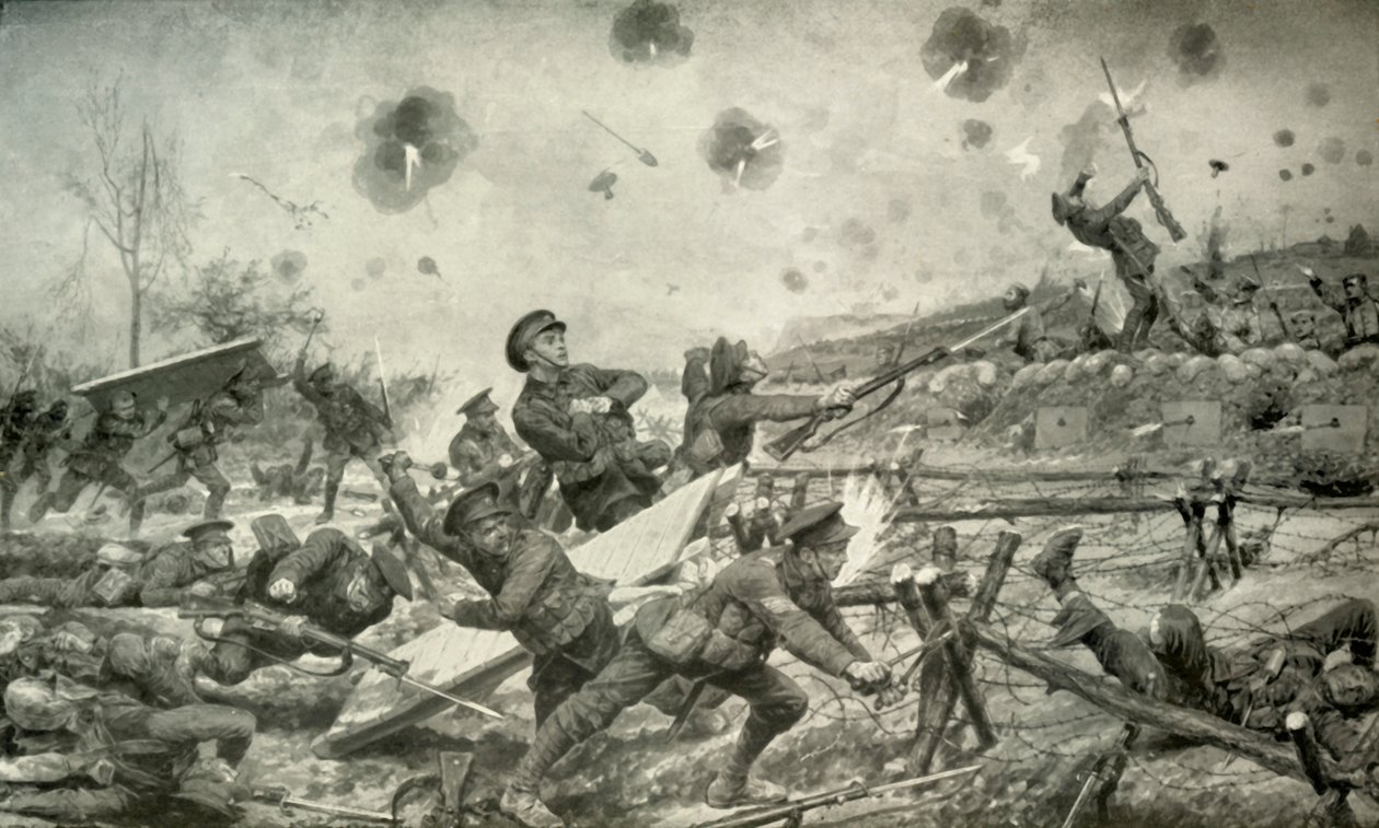 Bir Bombardıman Partisinin Önderliğindeki Bir Saldırı, 1919. by Unbekannt