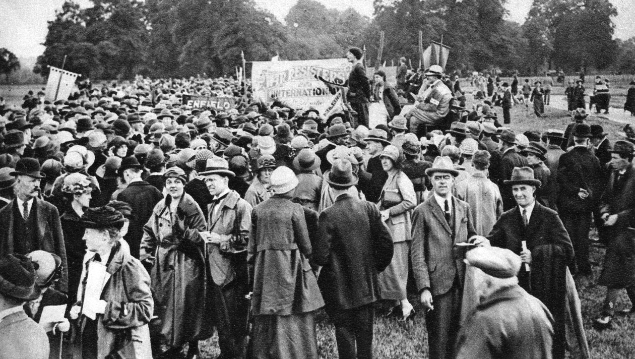 Savaş karşıtı bir toplantı, Hyde Park, Londra, 1926-1927 by Unbekannt