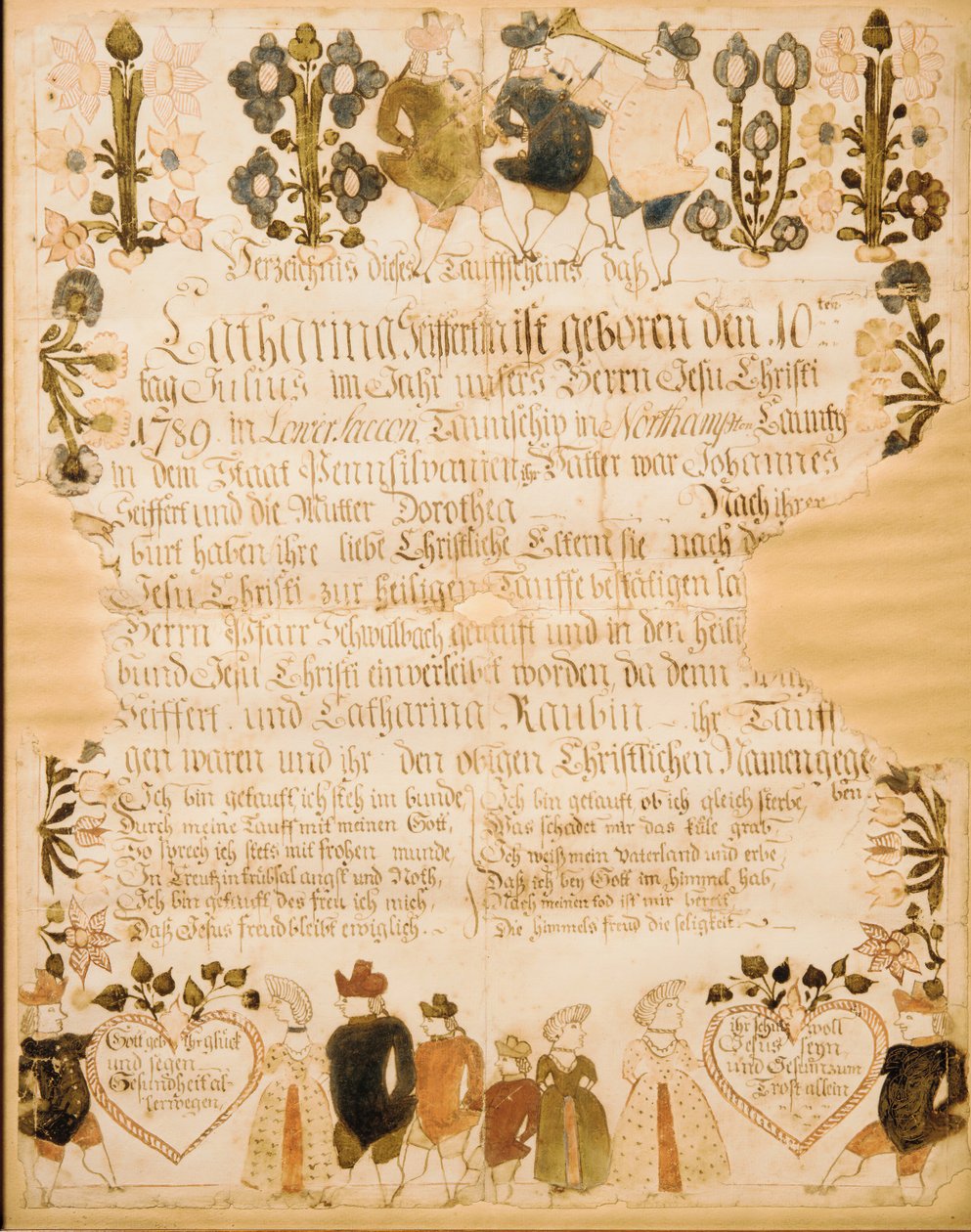 Doğum ve Vaftiz Belgesi, 1789. by Unbekannt