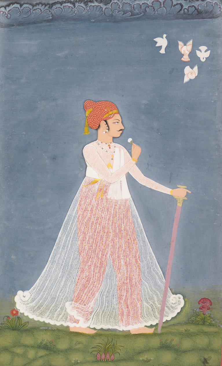Genç Bir Adam Olarak Bishen Singh, ca. 1780. by Unbekannt