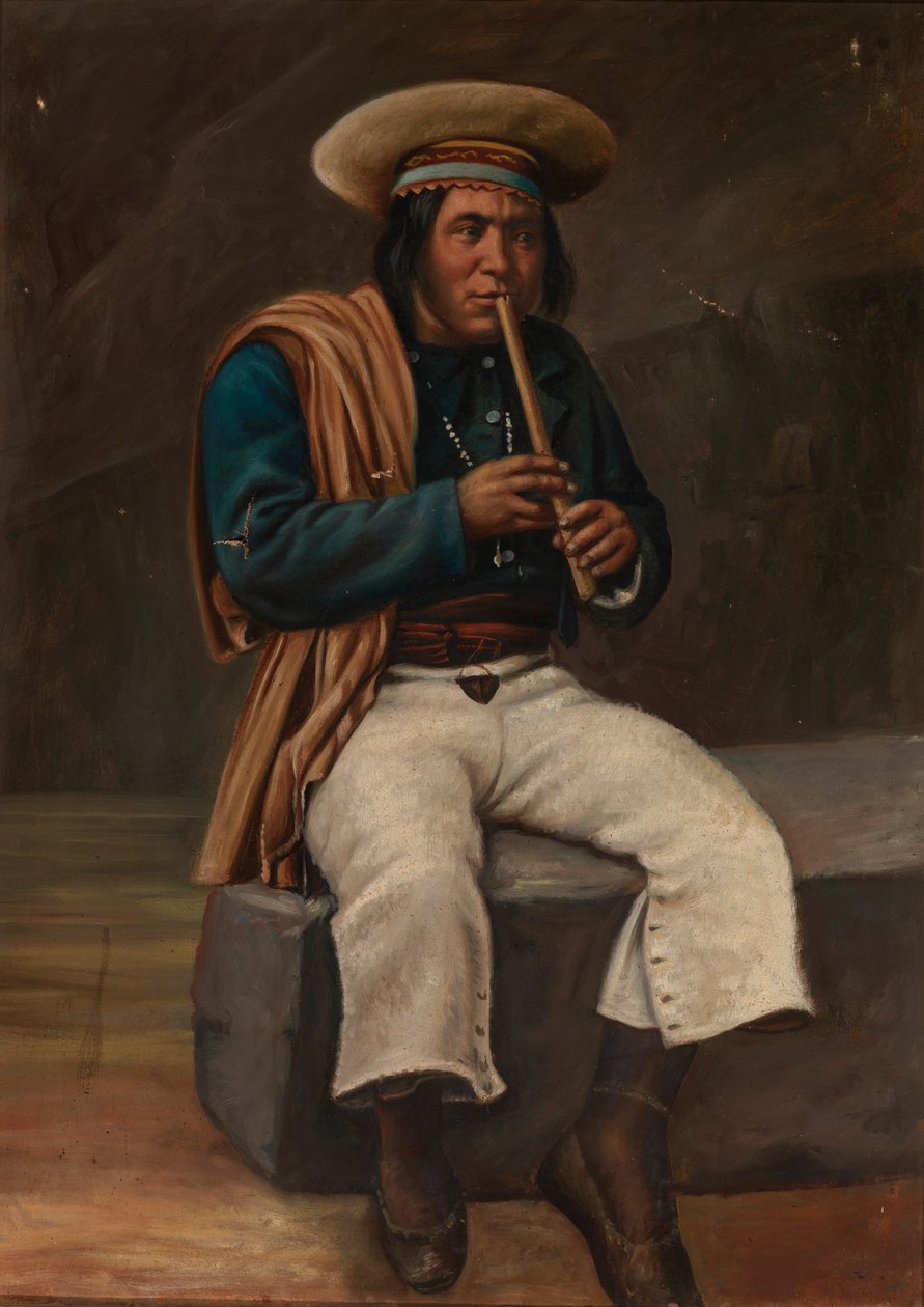 Bolivya Kızılderili Quena Çalıyor, yaklaşık. 1890-1892. by Unbekannt