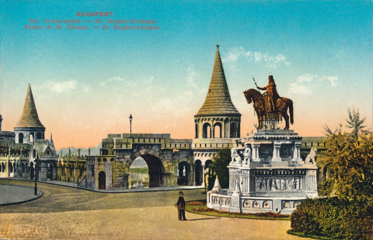 Budapeşte. - St Stephens heykeli, c1900. by Unbekannt