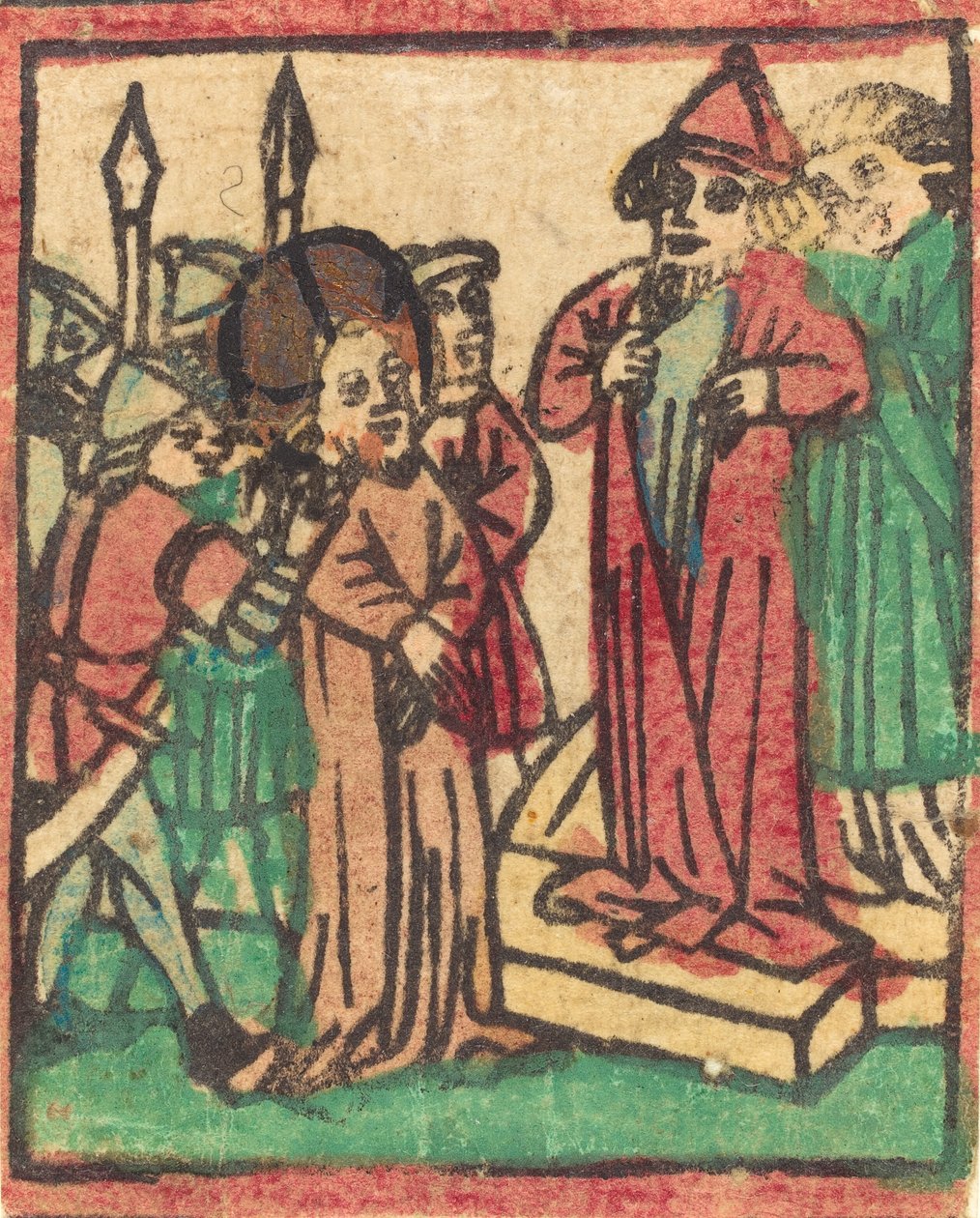 Caiaphas Elbiselerini Yırtıyor, muhtemelen 1449. by Unbekannt