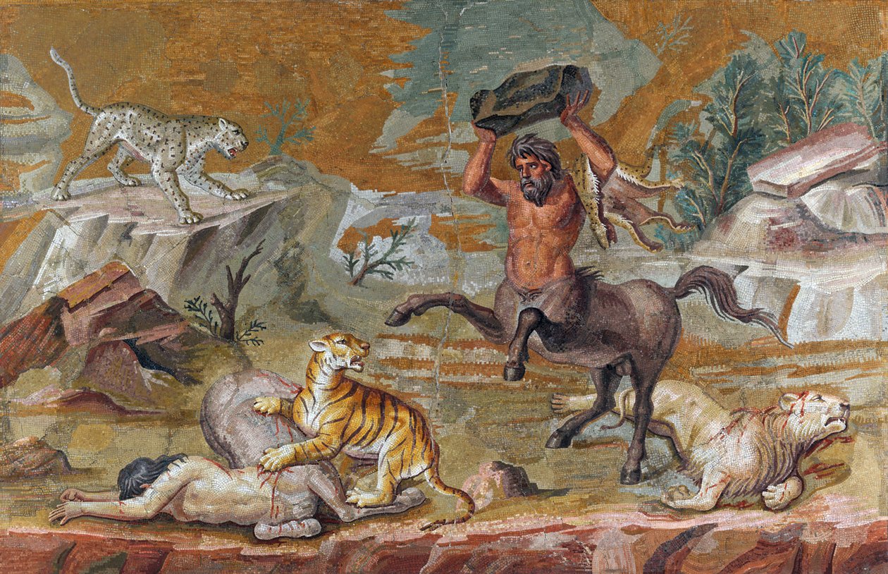 Centaur mozaiği (rötuşlanmış) by Unbekannt