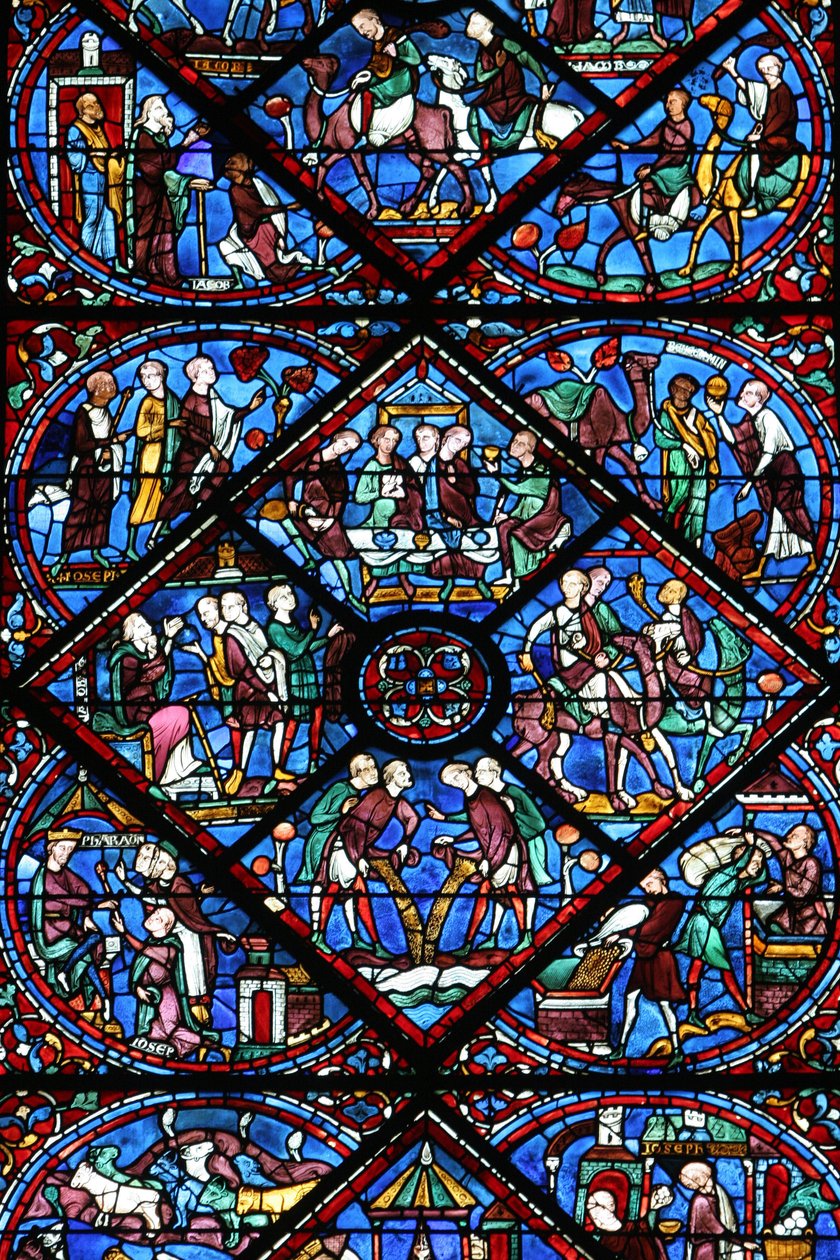 Chartres Katedrali : vitray pencere Chartres France by Unbekannt