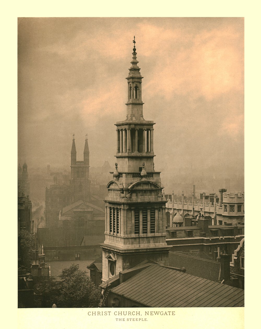 Christ Church, Newgate, The Steeple, 19. yüzyılın ortaları. by Unbekannt