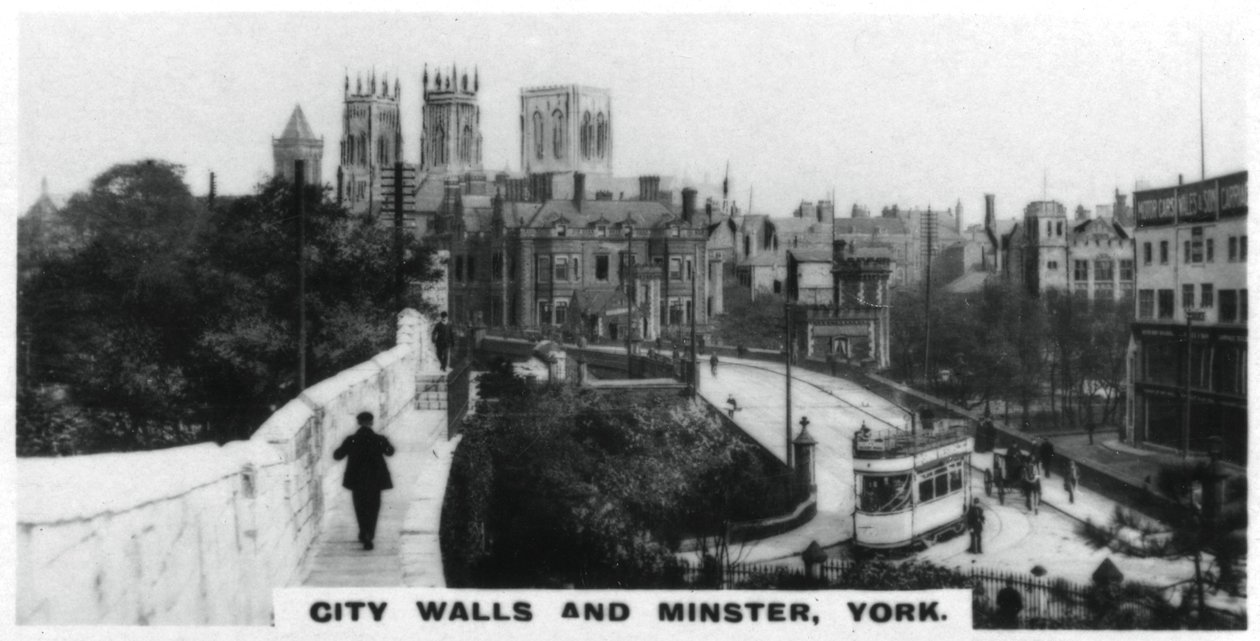Şehir duvarları ve Minster, York, c1920