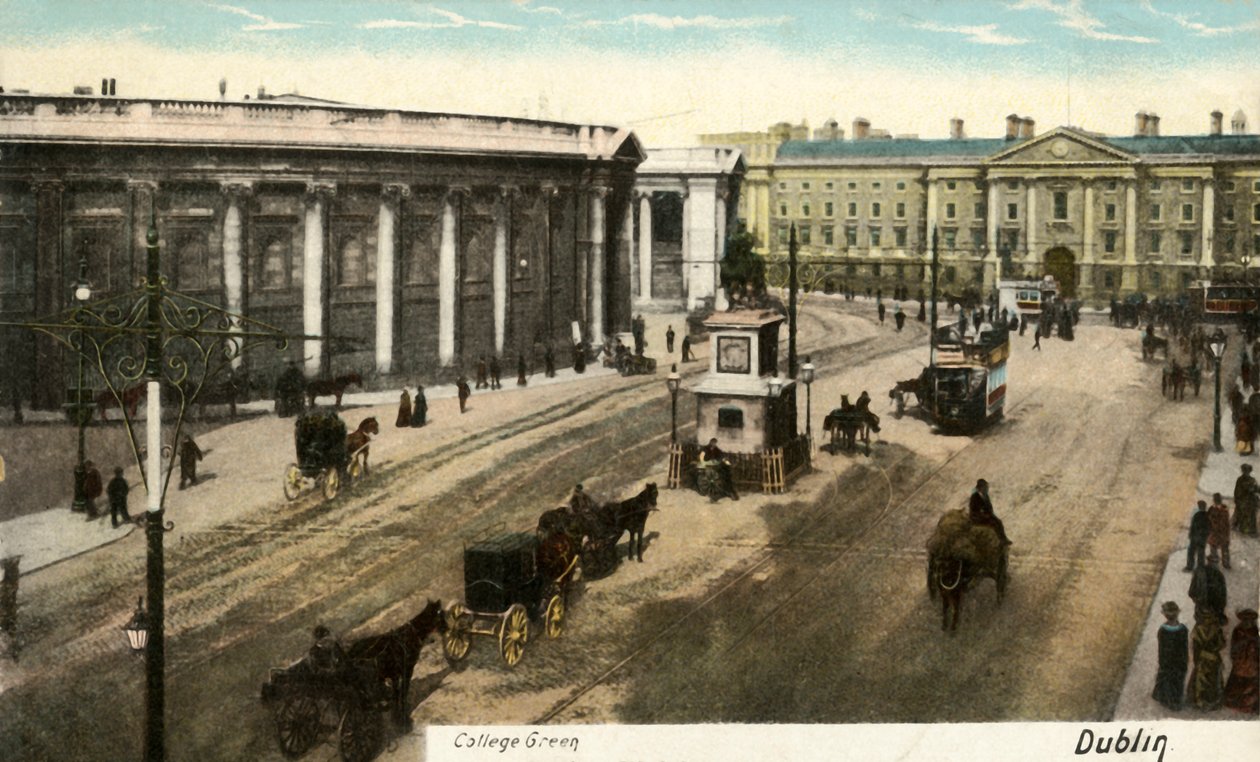 College Green - Dublin, 19. yüzyılın sonları - 20. yüzyılın başlarında. by Unbekannt