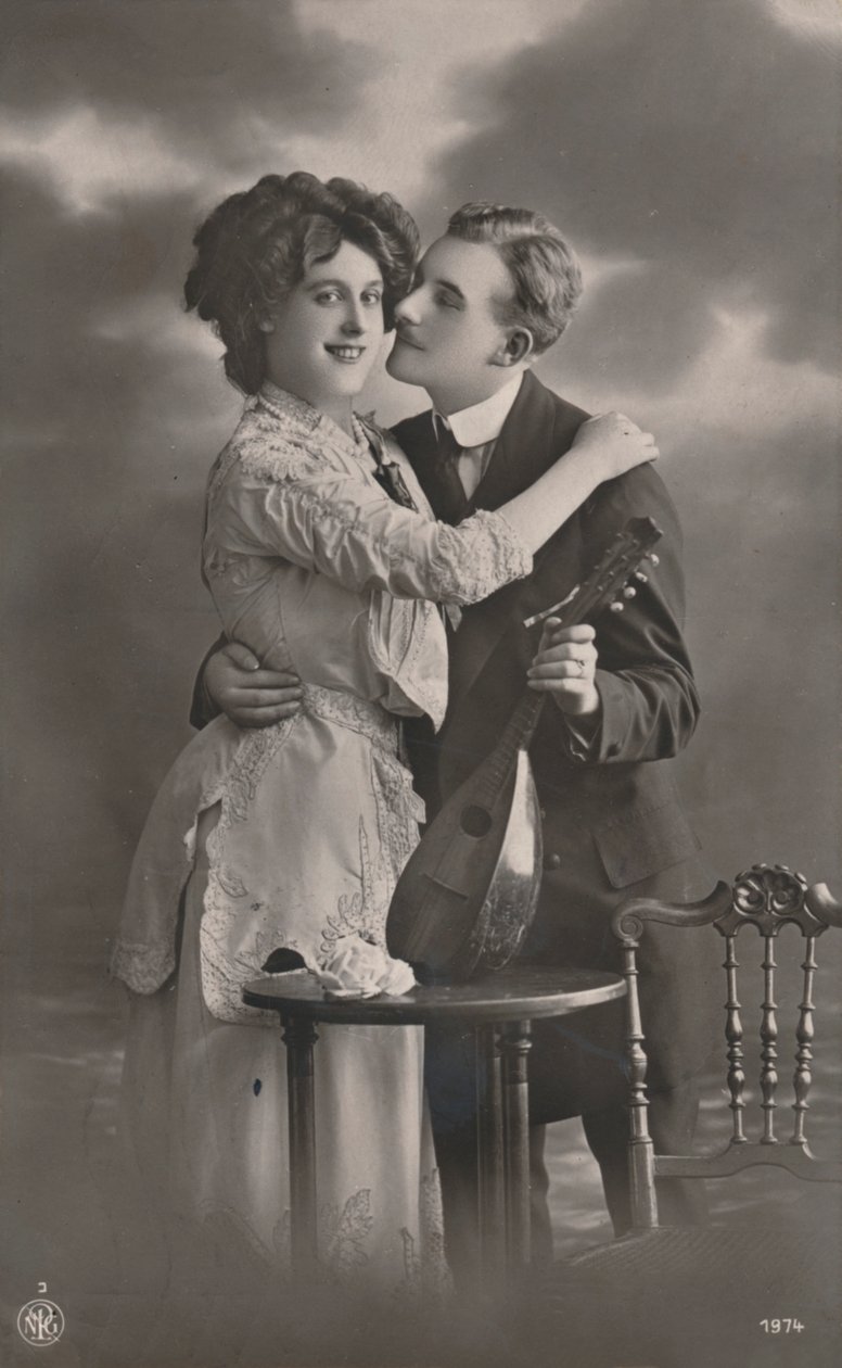 Mandolinli Çift, c1910 by Unbekannt