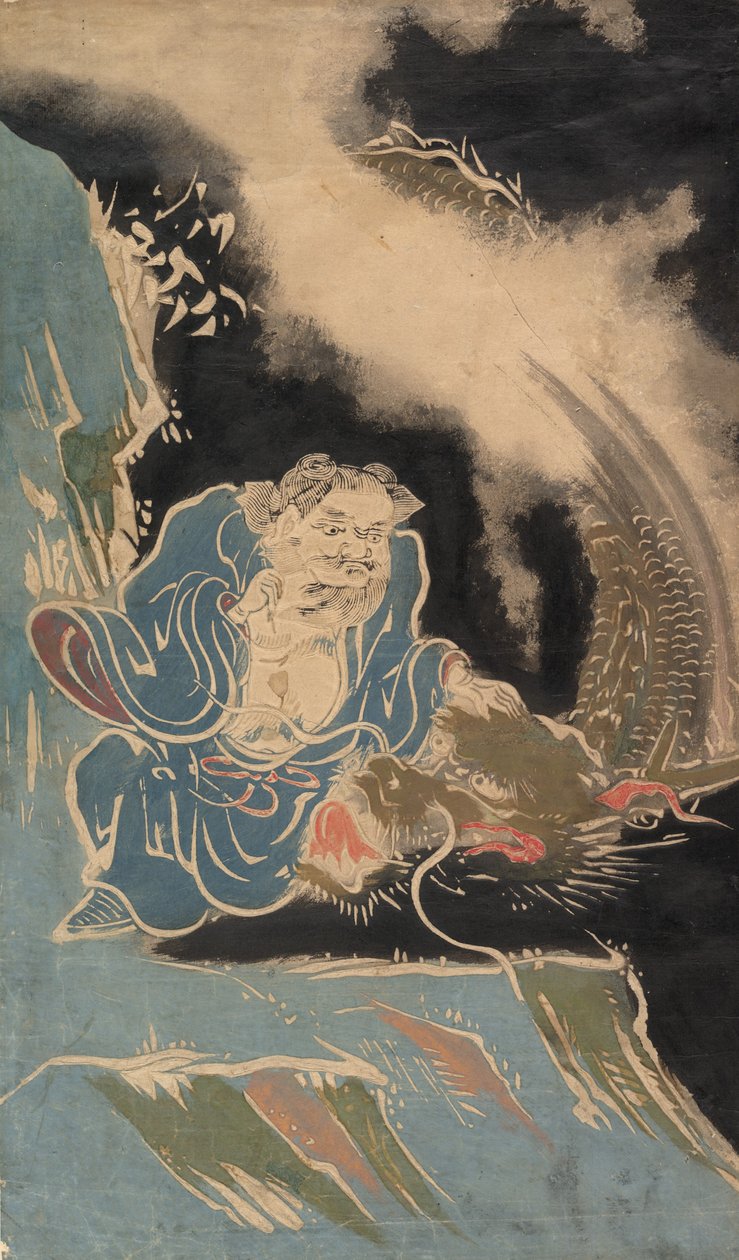 Dragon ile Taoist Ölümsüz, muhtemelen 19. yüzyıl. by Unbekannt