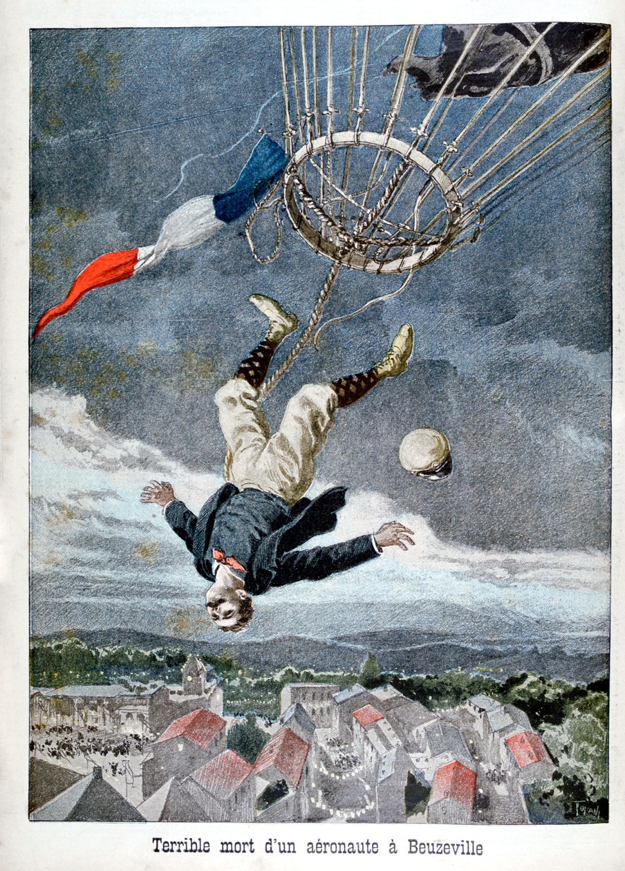 Bir havacının Beuzeville üzerinde ölümü, Fransa, 1899 by Unbekannt