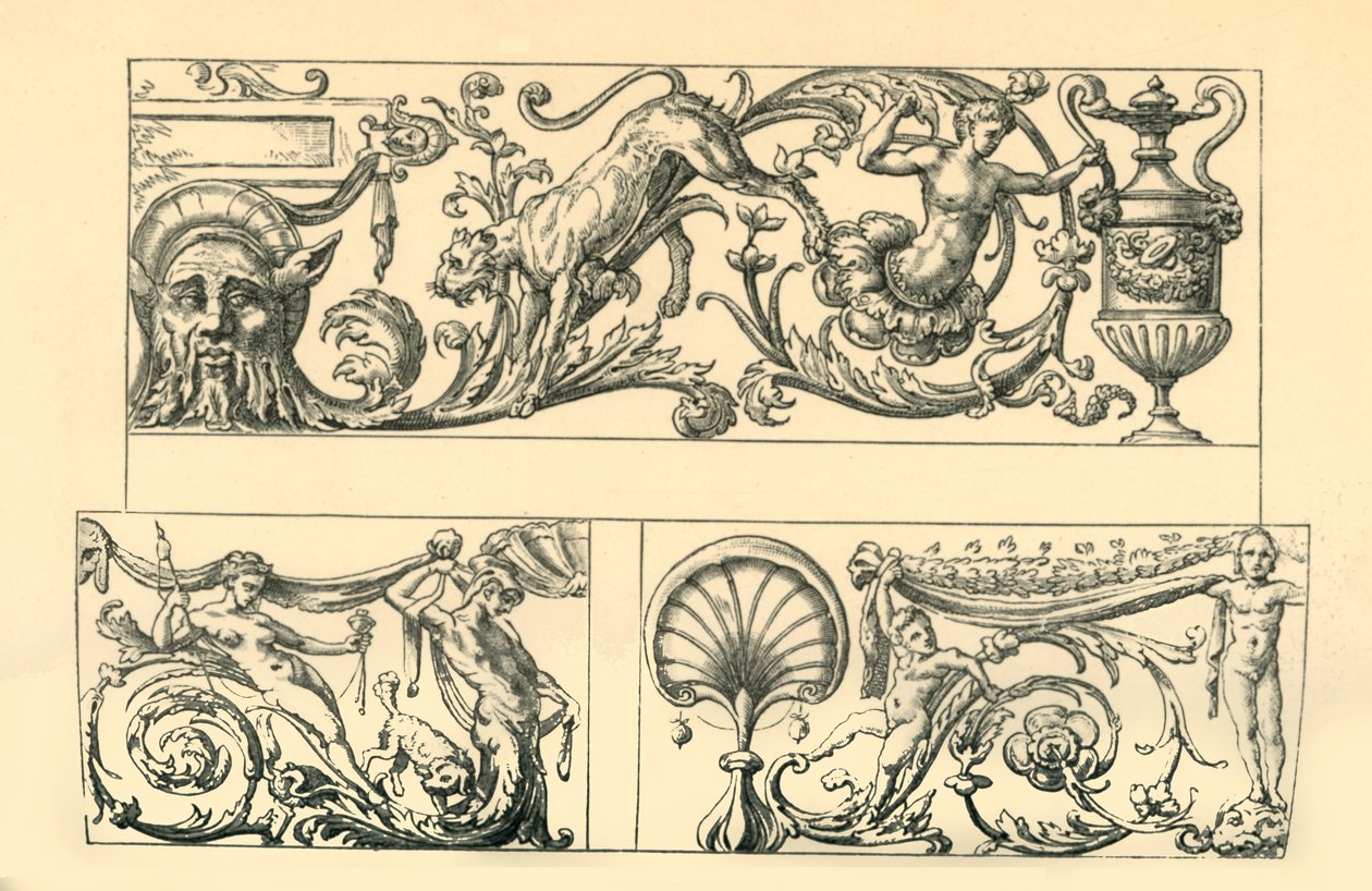 Grotesk frizler için tasarımlar, 16. yüzyıl, 1881. by Unbekannt