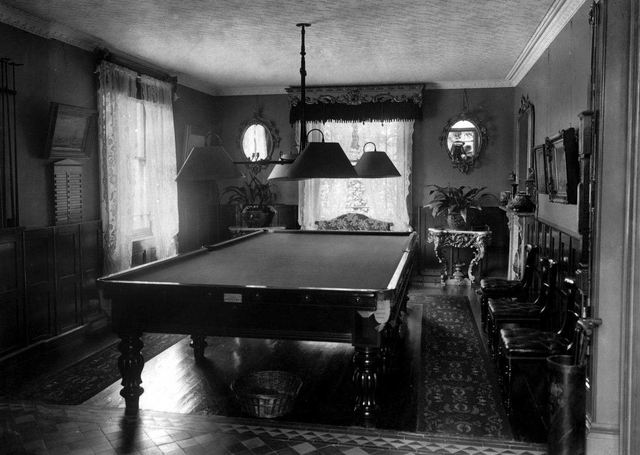 Bilardo masası olan Edward dönemi odası, 1909 by Unbekannt