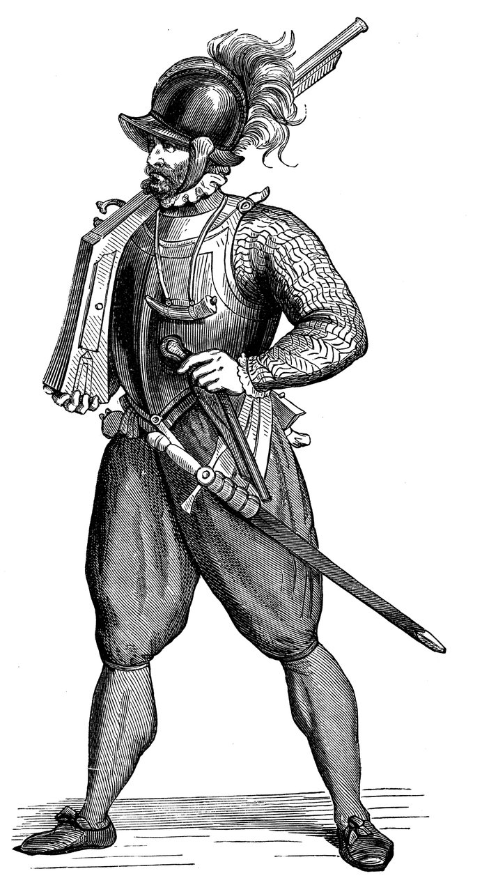 Harquebus taşıyan piyade, 1590 by Unbekannt