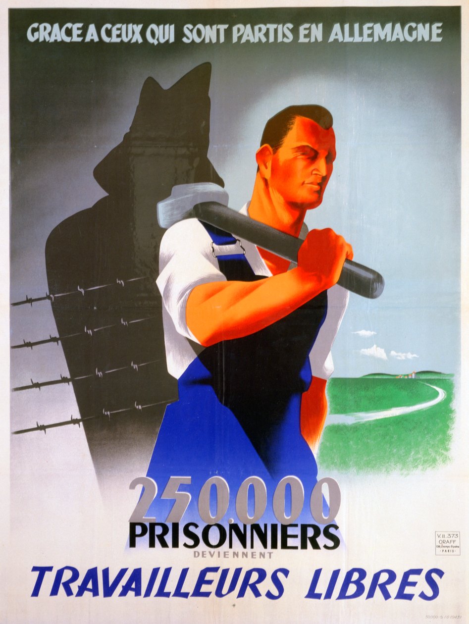 Almanya için Fransız işçiler afişi, 1943 by Unbekannt