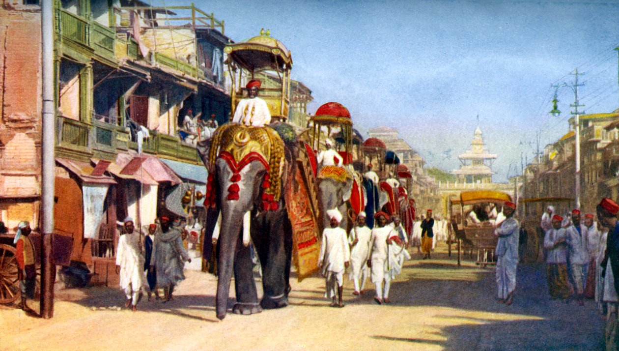 Gaekwars eyalet filleri, Manipuri Bazaar, Bombay, Hindistan, c1924 by Unbekannt