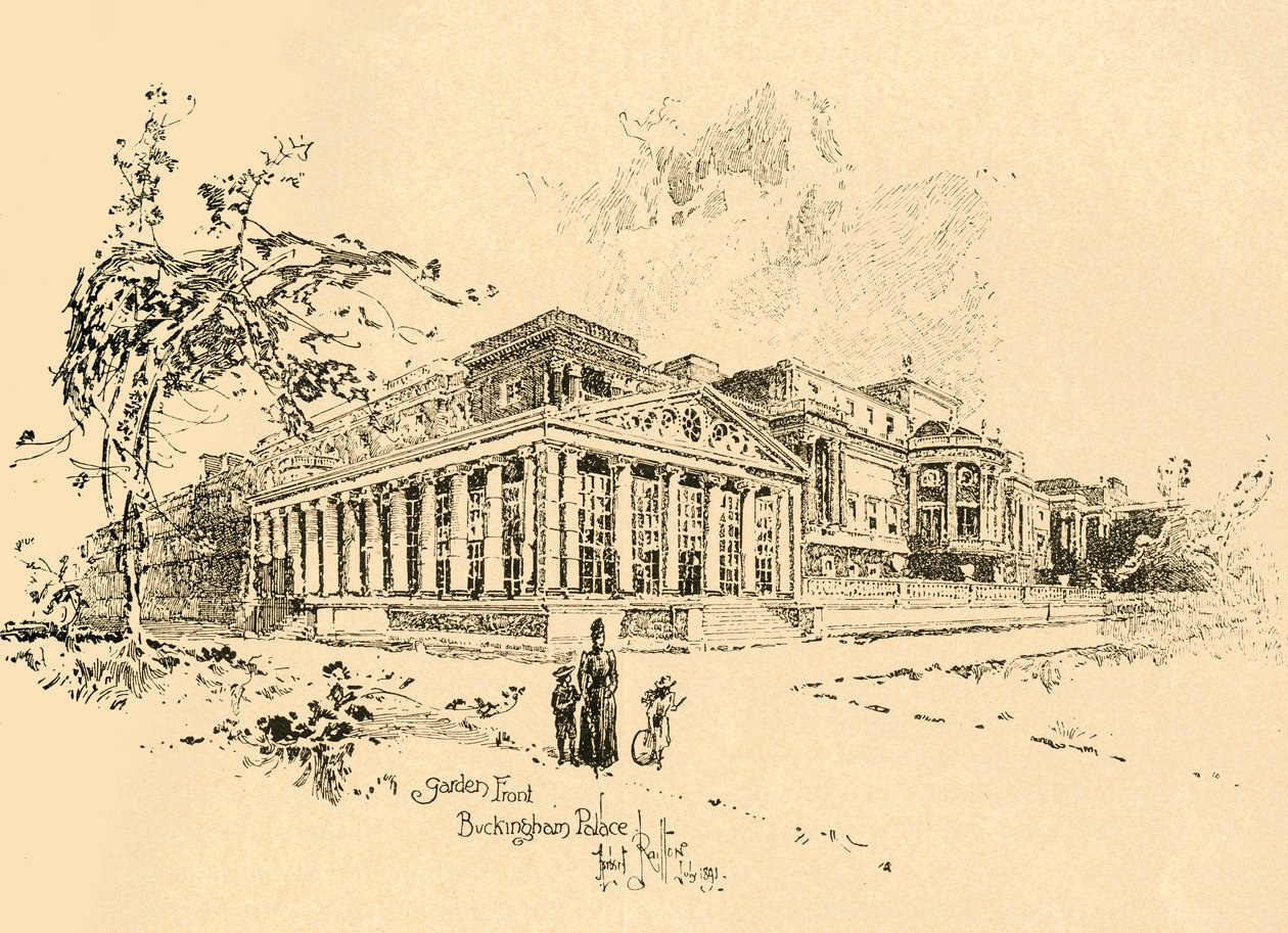 Bahçe cephesi, Buckingham Sarayı, Westminster, Londra, c1890. by Unbekannt