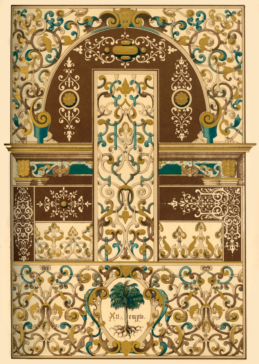 Alman Rönesans tavan ve duvar resmi, 1898. by Unbekannt