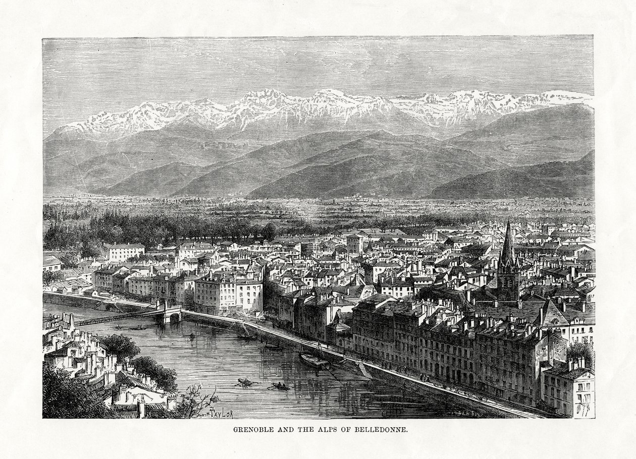 Grenoble ve Belledonne Alpleri, Fransa, 1879 by Unbekannt