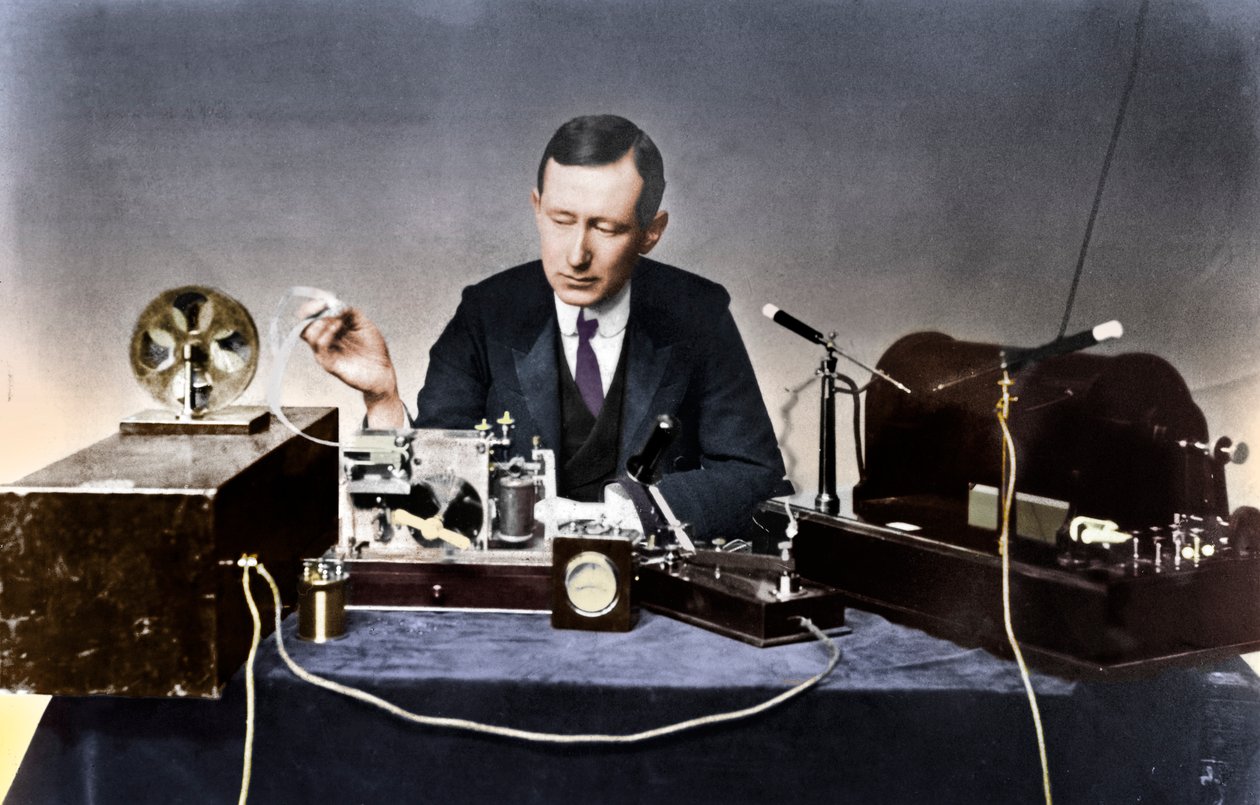Guglielmo Marconi 1874-1937, İtalyan fizikçi ve radyo öncüsü by Unbekannt