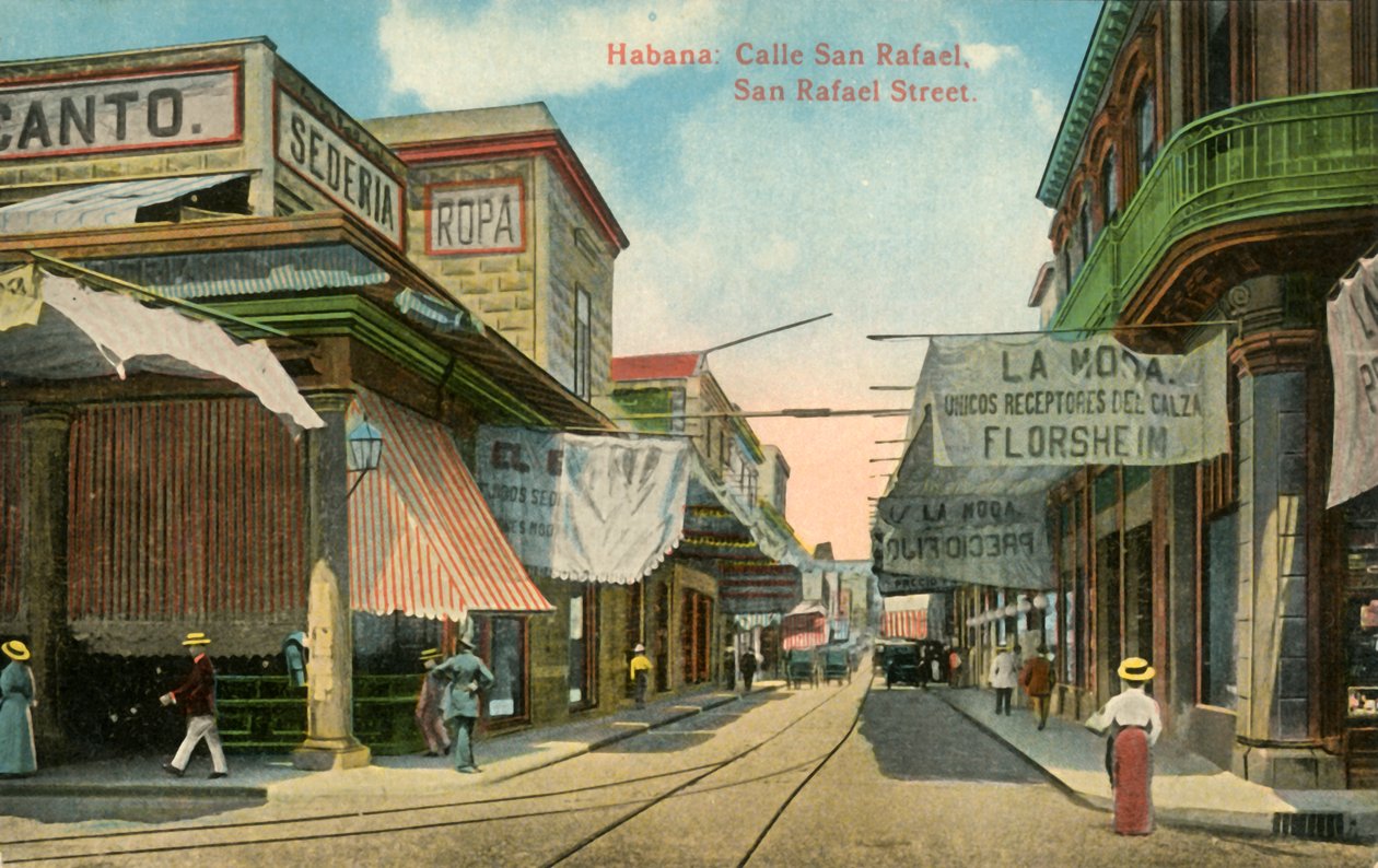 Havana: Calle San Rafael, San Rafael Caddesi, c1910s. by Unbekannt