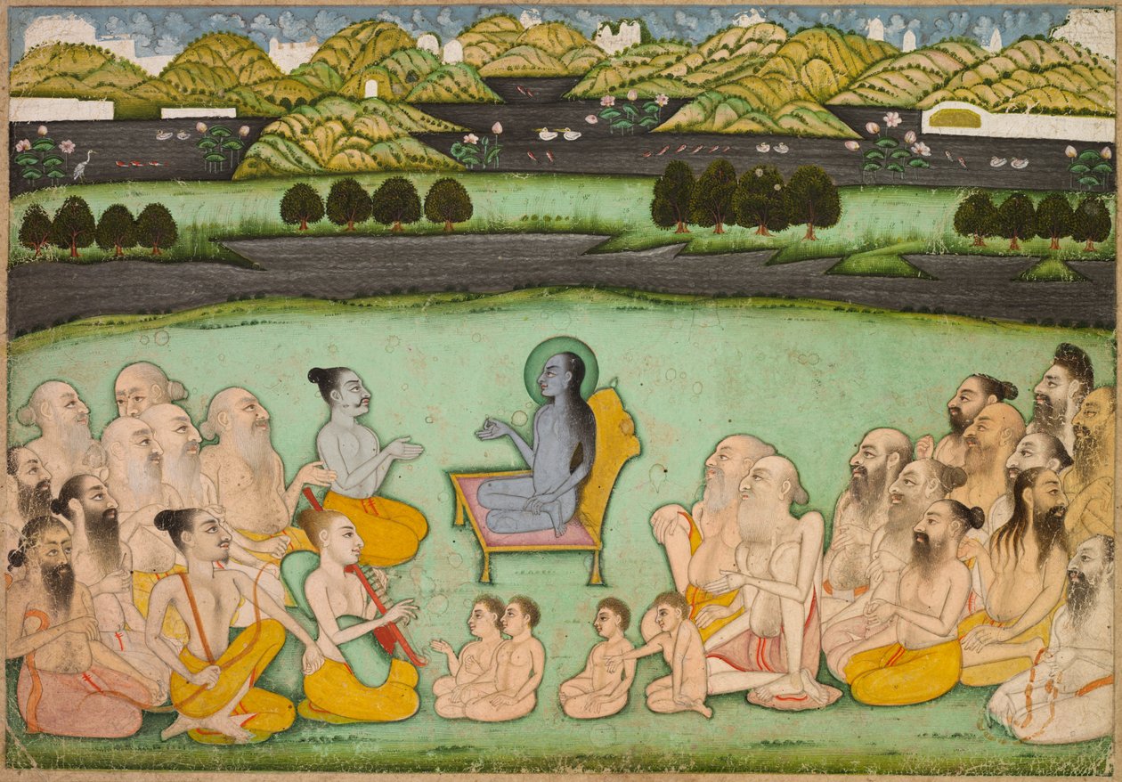 Hindu Tanrısı Krishna Yaşlılarla Konuşuyor, c. 1800. by Unbekannt