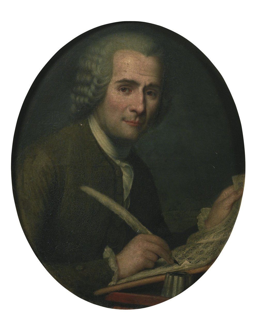Jean-Jacques Rousseau 1712-1778 bir nota yazarken by Unbekannt