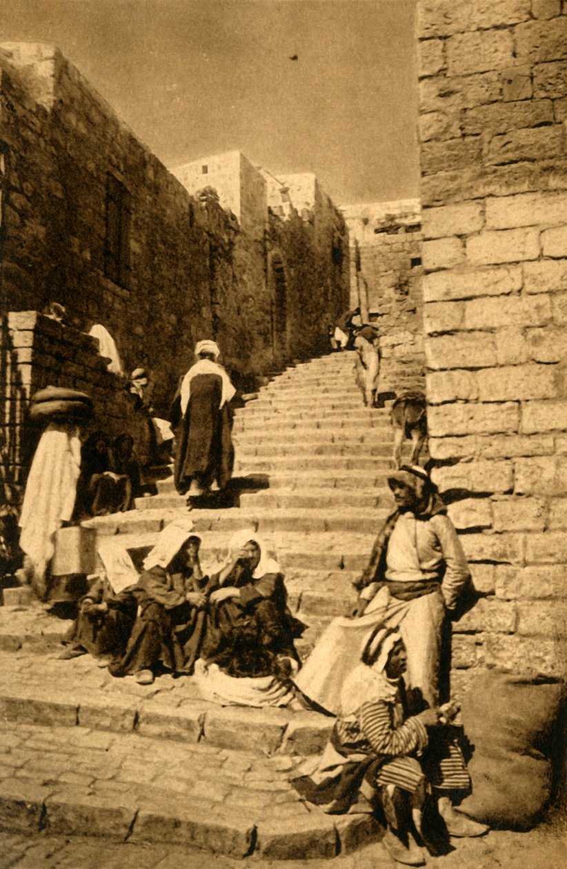Kudüs - Bir Sokak, c1918-c1939. by Unbekannt