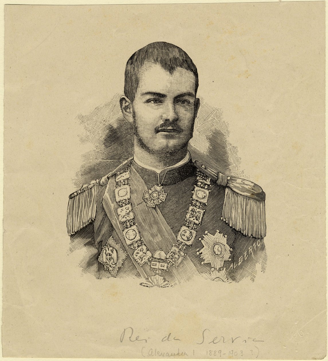 Sırbistan Kralı Aleksandar 1876-1903, c. 1889 by Unbekannt