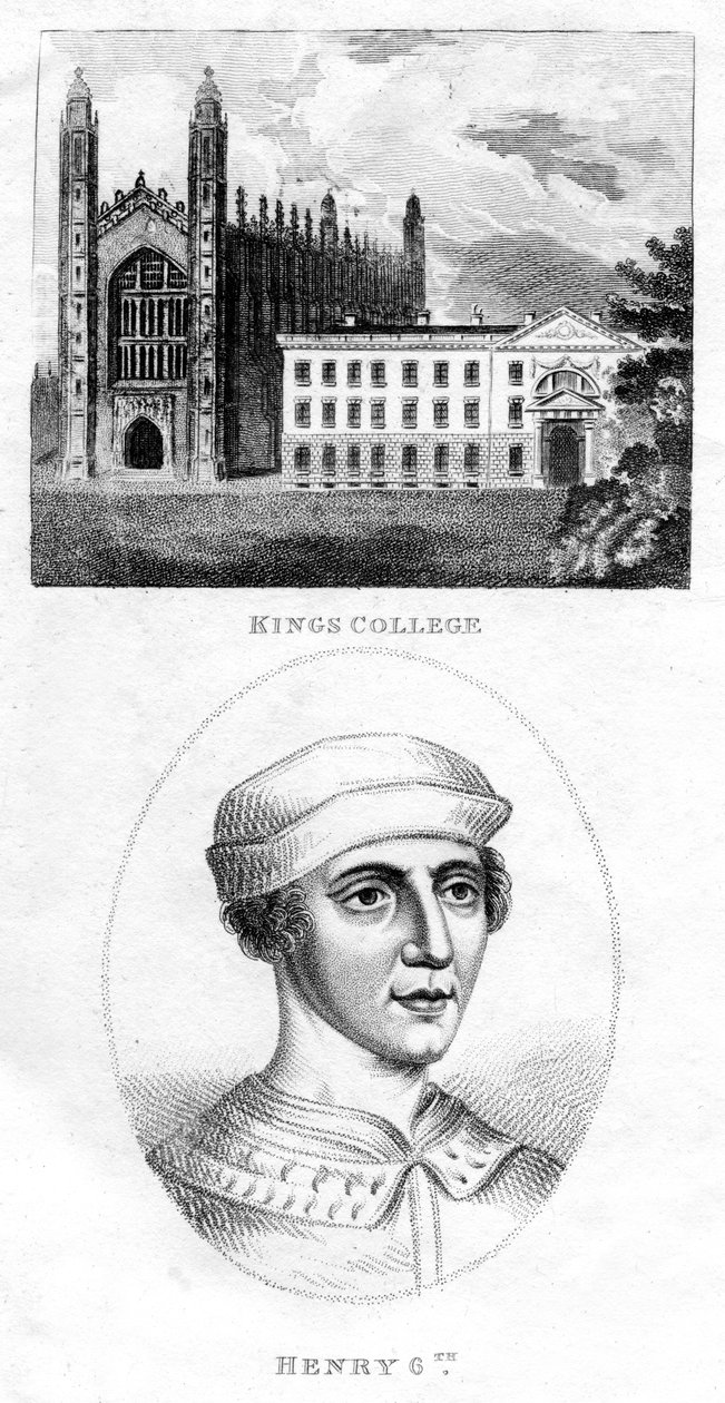 Kings College, Cambridge ve Henry VI, 1801 by Unbekannt