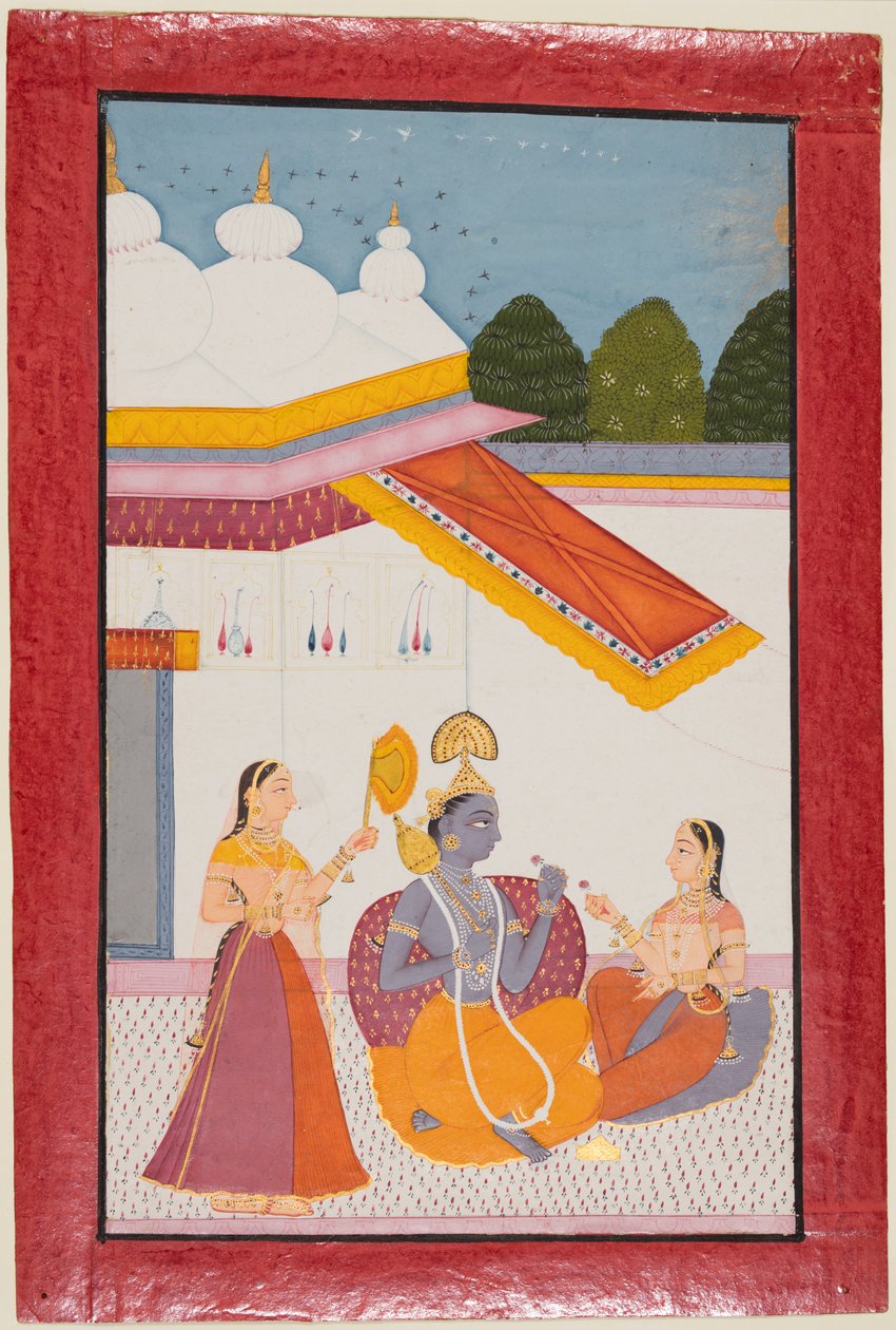 Bir gölgelik altında Krishna, c. 1680. by Unbekannt