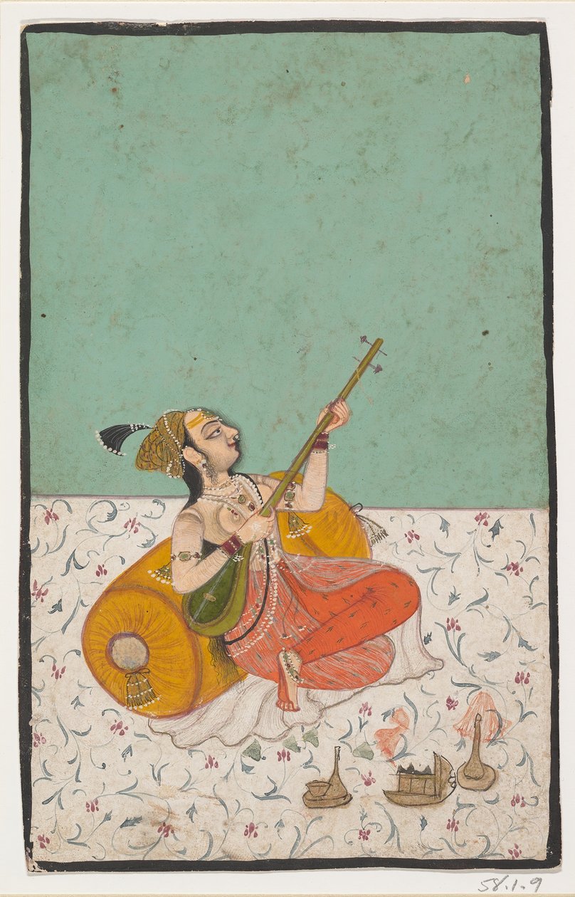 Sitar Çalan Bayan Müzisyen, ca. 1800. by Unbekannt